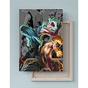 Quadro Decorativo Canvas Boku No Hero Bakugo e Midoriya 01